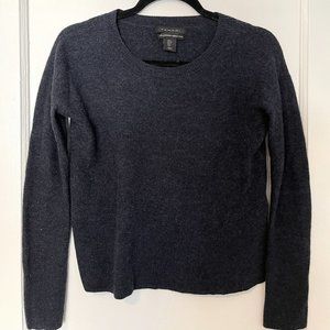 TAHARI, 100% ExtraFine Merino Wool Sweater, Navy blue, US S